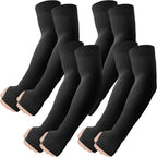 Arm Sleeves with Thumb Hole, Cooling UV Sun Protection Compression Tattoo Cover Up for Men/Women