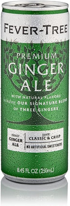 Fever-Tree Ginger Ale – Premium Mixer for Cocktails and Mocktails, 8.45 fl oz Cans, Pack of 4 – Naturally Sourced, Non-GMO
