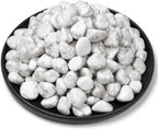 Polished Howlite Crystal Bulk - 0.5" Tumbled Stone Chips Rocks, 10 oz Crushed Sea Glass Vase Filler Small Stones for Healing, Reiki, Crafting, Home Decor