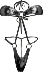 Sexy Latex Wet Look Lingerie for Women One Piece Exoctic Dancer Wear