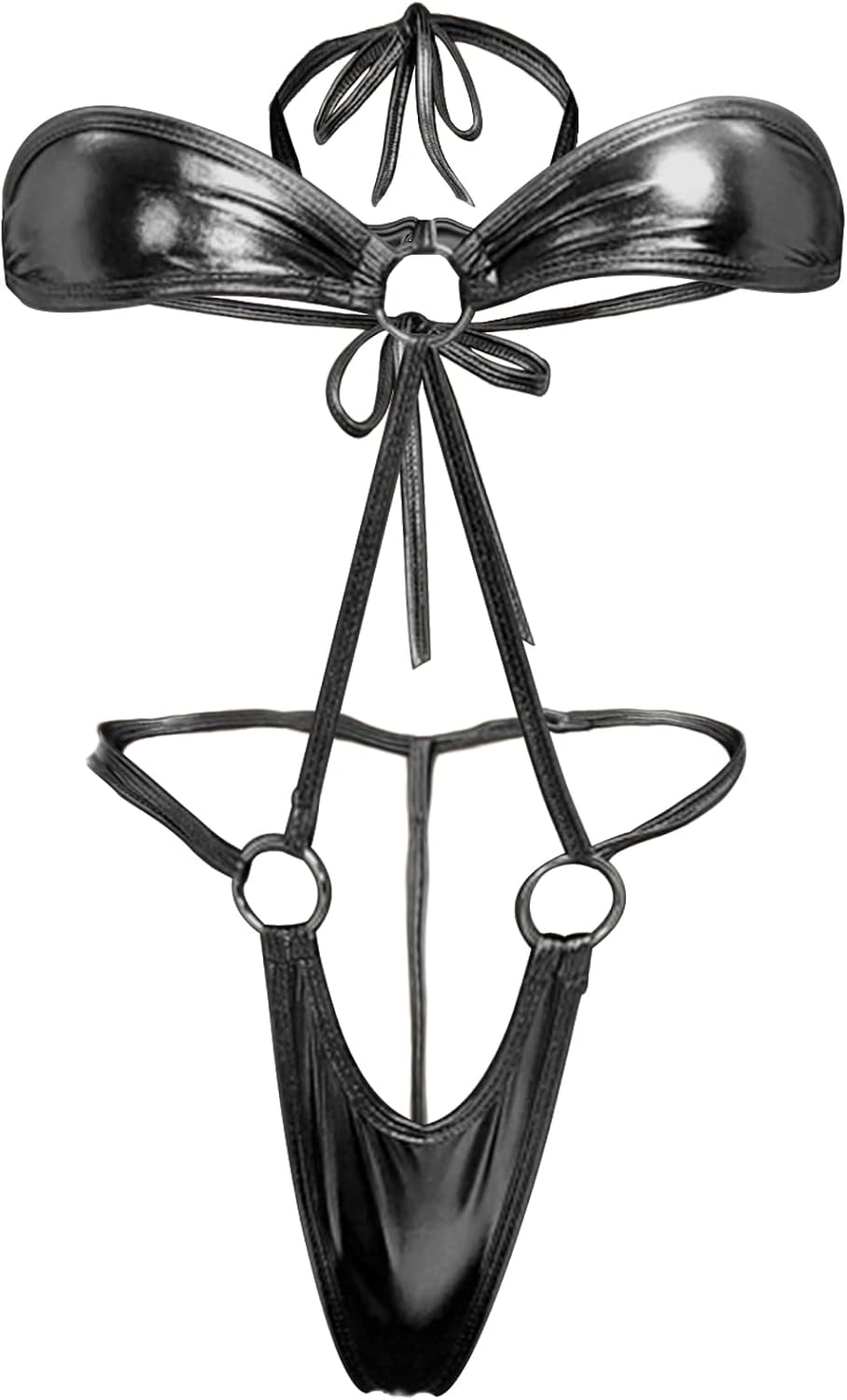 Sexy Latex Wet Look Lingerie for Women One Piece Exoctic Dancer Wear