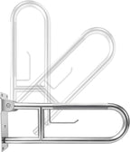 U-Shaped Toilet Grab Bar, Flip-Up Bathroom Safety Rail with Paper Holder, Wall Mounted Anti-Slip Support Handle for Elderly, Disabled & Post-Surgery Assistance (Brushed Nickel, 30 Inch)