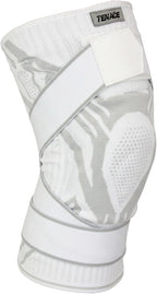 Tenace BJJ Knee Brace Grappling - Compression Knee Pad for Jiu Jitsu, MMA, Muay Thai, Wrestling, Judo - High Durability and Performance Unisex (White, X-Large)