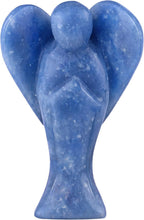 rokcloud Blue Aventurine Hand-Carved Healing Crystal Gurdian Angel Figurine Reiki Pocket Stone for Meditation Home Office Decor 3 Inch