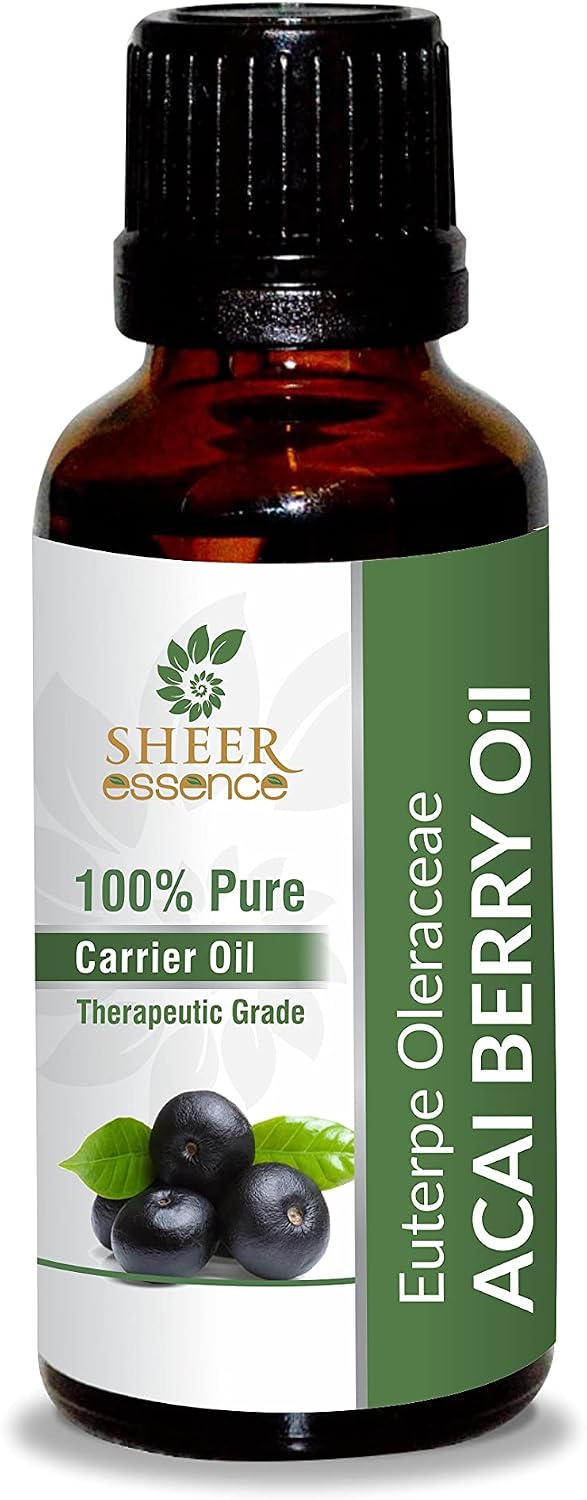 ACAI Berry Oil 100% Pure Undiluted Natural Uncut Therapeutic Grade Cold Pressed Carrier Oils for Skin, Hair and Aromatherapy 500ML