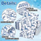 AnyDesign Chinoiserie Dachshund Guest Napkins Paper Napkins Blue White Floral Weiner Sausage Dog Disposable Hand Towels for Home Bathroom Kitchen Table Decor Supplies, 50 Pcs