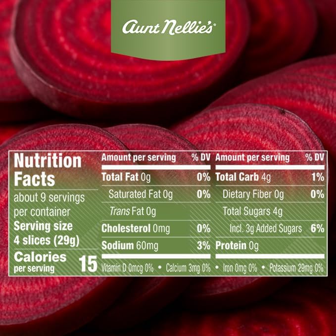 Aunt Nellie’s Sliced Pickled Beets | Tangy, Earthy, Sweet and Delicious | Deep Vibrant Ruby Red-Purple | Grown in the USA | Smoothies, Salads, Side Dishes (16oz, 2-Pack)