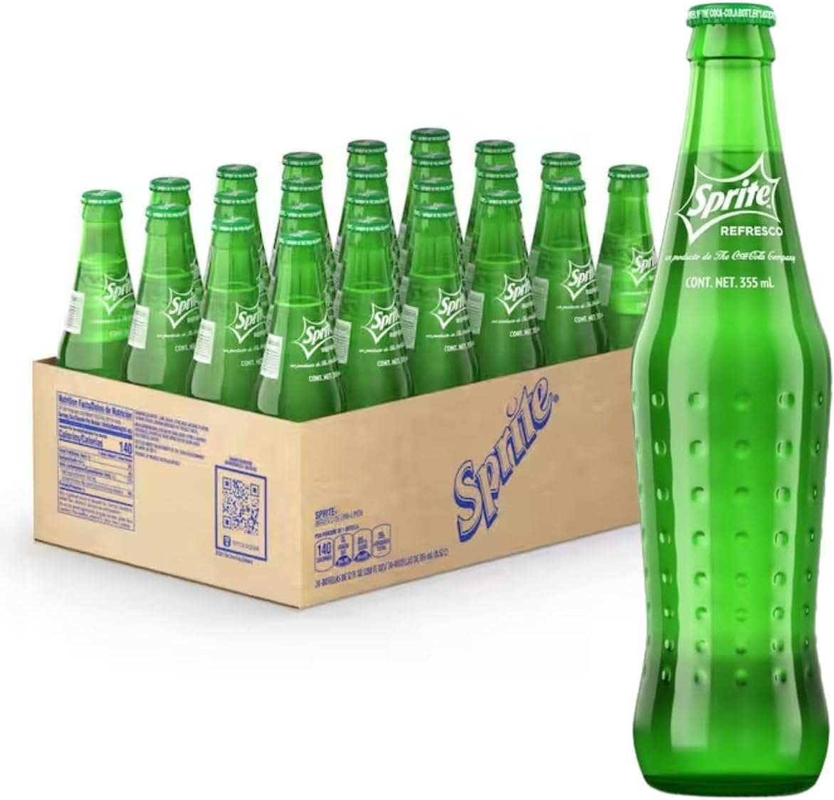 Mexican Sprite Glass Bottles, 12 oz (Pack of 24)