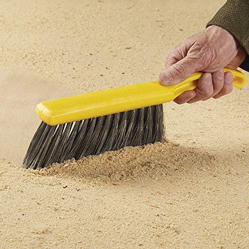 Rubbermaid Commercial 8 Inch Counter Brush Flagged Polypropylene Fill for Smooth Surface Sweeping Yellow 12.5" for Bathroom/Shower/Floor Tile/Decks/Car Tires/Outdoor