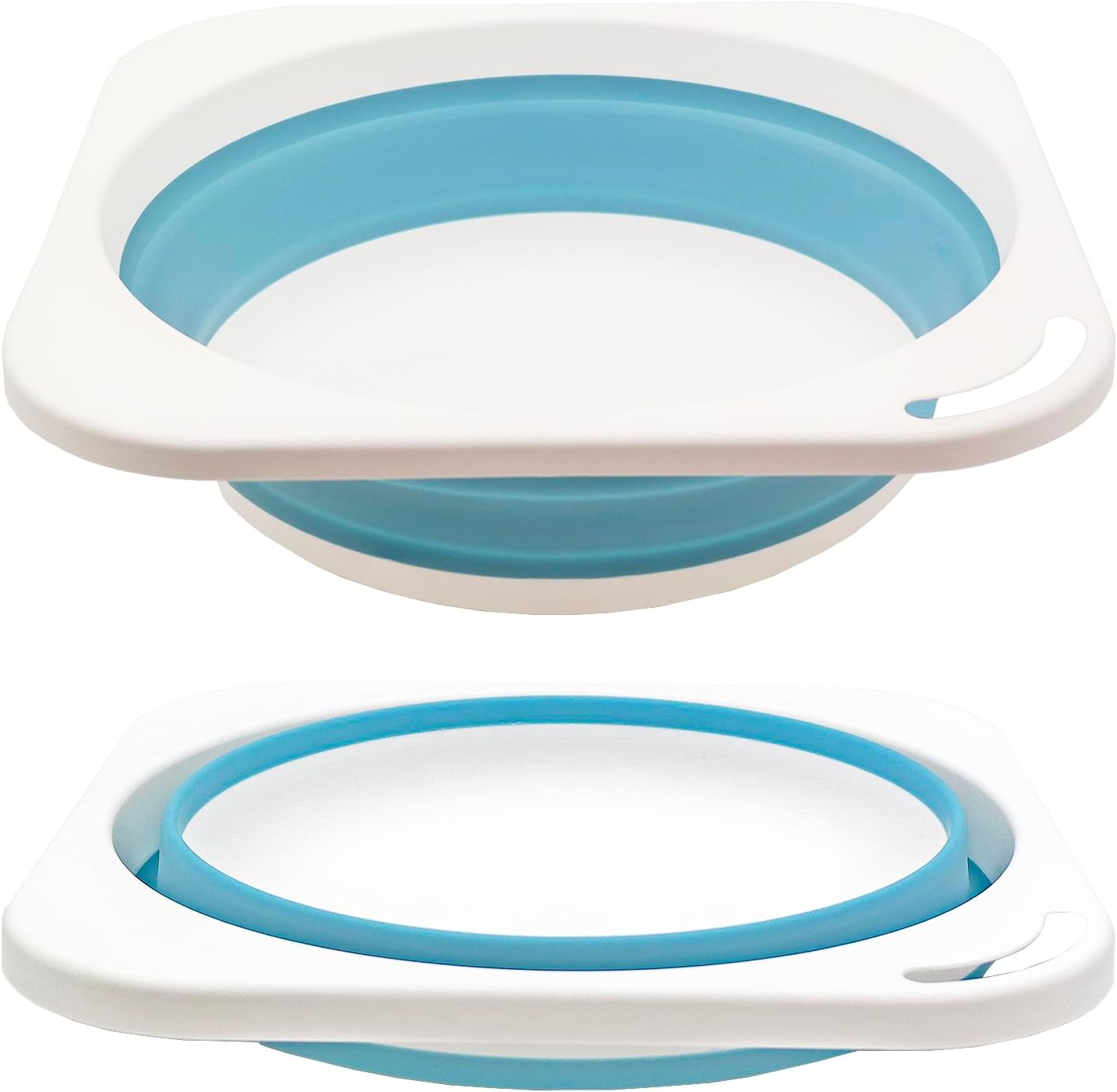 Collapsible Plastic Wash Basin 5L(1.4 Gallon), Kitchen Dishpan, Floding Small Bathtub, Space Saving Plastic Wash Bin for Dorm Camping Supplies Fishing Travel and Home (Blue 1 pcs)
