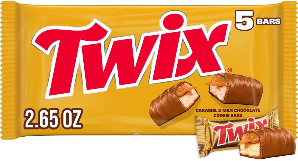 TWIX Fun Size Caramel Chocolate Cookie Candy Bar Bulk Pack, 2.65 oz (Pack of 5)