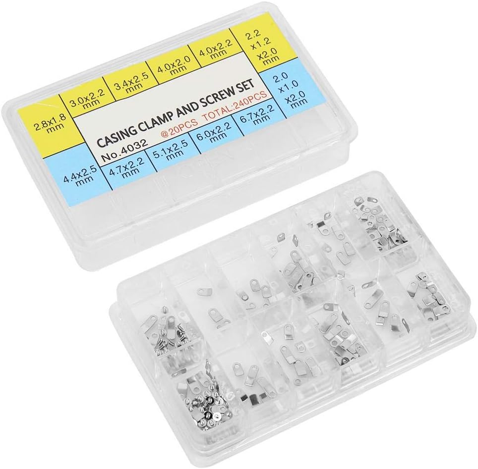 240 Pcs Watch Casing Clamp Adapter Casing Movement Securing Screw Washer for ETA 2824 2836 284