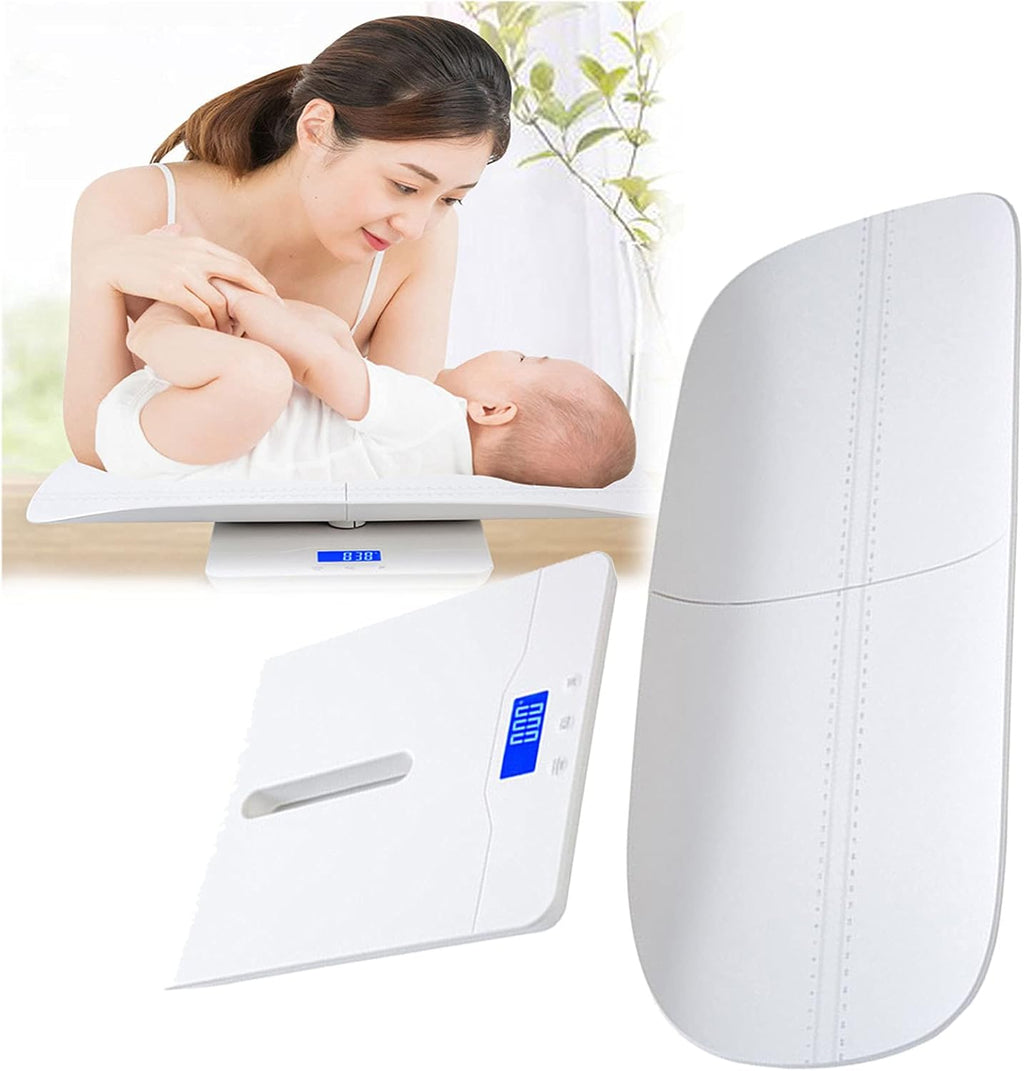 Baby Scale,Multi-Function Toddler Scale,Digital Portable Pet Baby Weight Scale,Infant Scale with Hold Function, Large LCD Display Height Tray 2 in 1 Capacity220Ib(White)