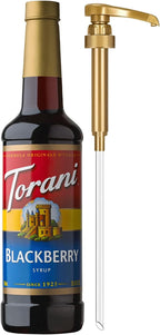Torani Blackberry Syrup for Drinks, Flavoring for Iced Tea, Lemonade, and Sodas, Pump Included, 25.4 Oz
