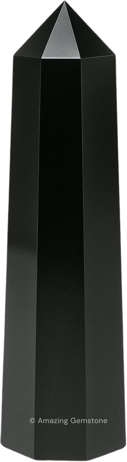 Amazing Gemstone Black Obsidian Crystal Towers ~ Natural Healing Crystal Point Obelisk for Reiki Healing and Crystal Grid (3" to 4" INCH)