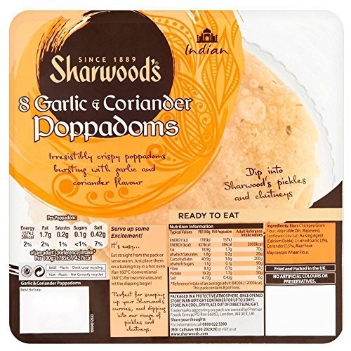 Sharwood's Garlic & Coriander Poppodums (8) by Sharwood's