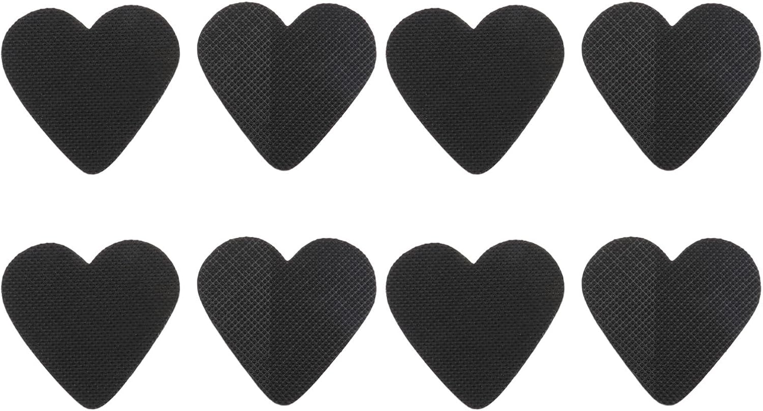 4 Pairs High Heels Pads Non-Slip Sole Stickers Wear-Resistant Rubber Anti-Slip Shoe Sole Protectors with Heart-Shaped Matte Design for Women’s High Heel Shoes