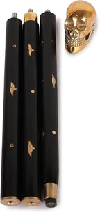 Antique Walking Cane for Men Brass Skull Handle Vintage Wooden Cane | Handicraft Collectible Aid and Mobility Mens Wooden Walking Cane Ideal Gift 36 Inch
