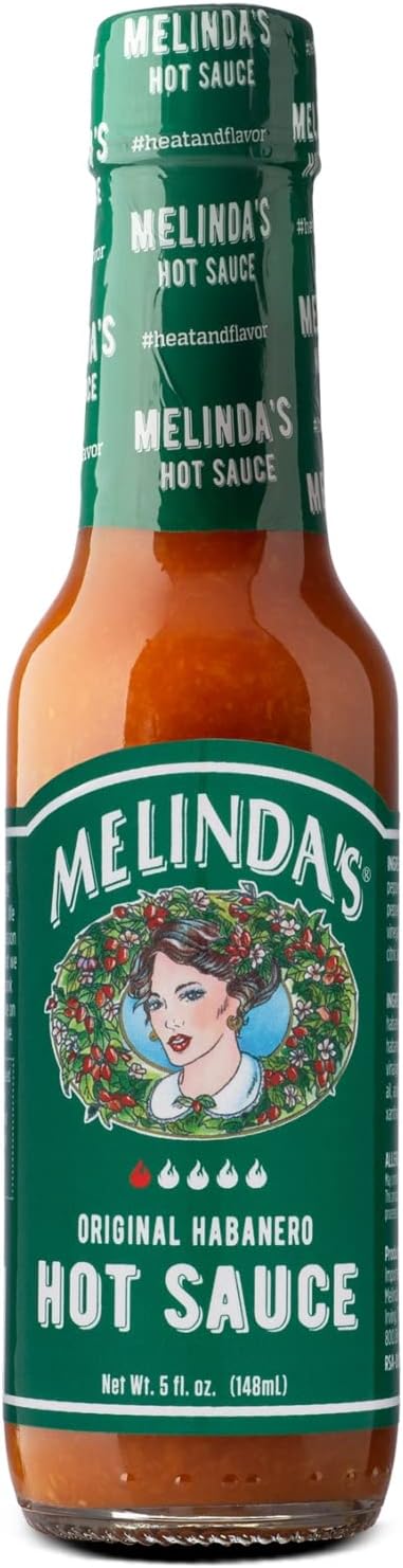 Melinda’s Original Habanero Hot Sauce - Made with Habanero Peppers, Carrots, Onion, Vinegar & Garlic - Keto, Vegan, Gluten Free Hot Sauce - 5oz, 1 Pack
