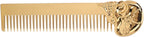 Pocket Beard Comb, Zinc Alloy Skull Pattern Hair Styling Combs, Mustache Comb with Smooth Rounded Teeth, for Men Travel Grooming (Gold)