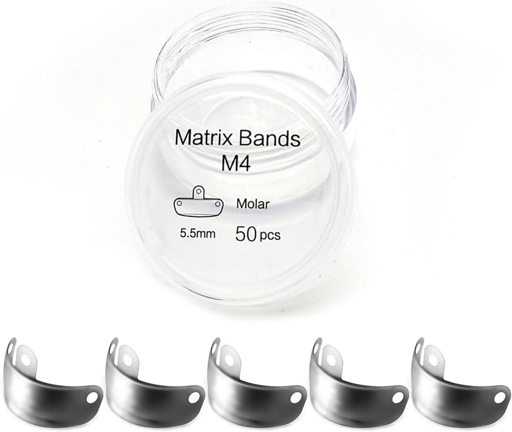 Dental Sectional Matrix System Dental Matrix Ring and Band Set, Dental Sectional Matrix Bands Ring, Dental Clip Clamp Ring, Matrix Bands for Dental Restorations.-5.5mm50pcs