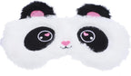 White Cute Panda Sleeping Mask, Soft Fluffy Plush Blindfold Funny Novelty Animal Sleep Mask Eye Cover Eyeshade for Girls Boys Women Men Night Nap Travel Meditation