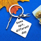 Dentist Keychain Funny Dental Hygienist Gift Same Spit Different Day Gift Future New Dentist Keyring Gift Dentist Doctor Nurse Gifts Dentist Retirement Graduation Birthday Gift for Men Women