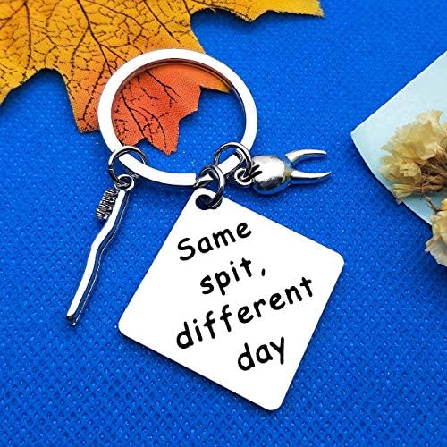 Dentist Keychain Funny Dental Hygienist Gift Same Spit Different Day Gift Future New Dentist Keyring Gift Dentist Doctor Nurse Gifts Dentist Retirement Graduation Birthday Gift for Men Women