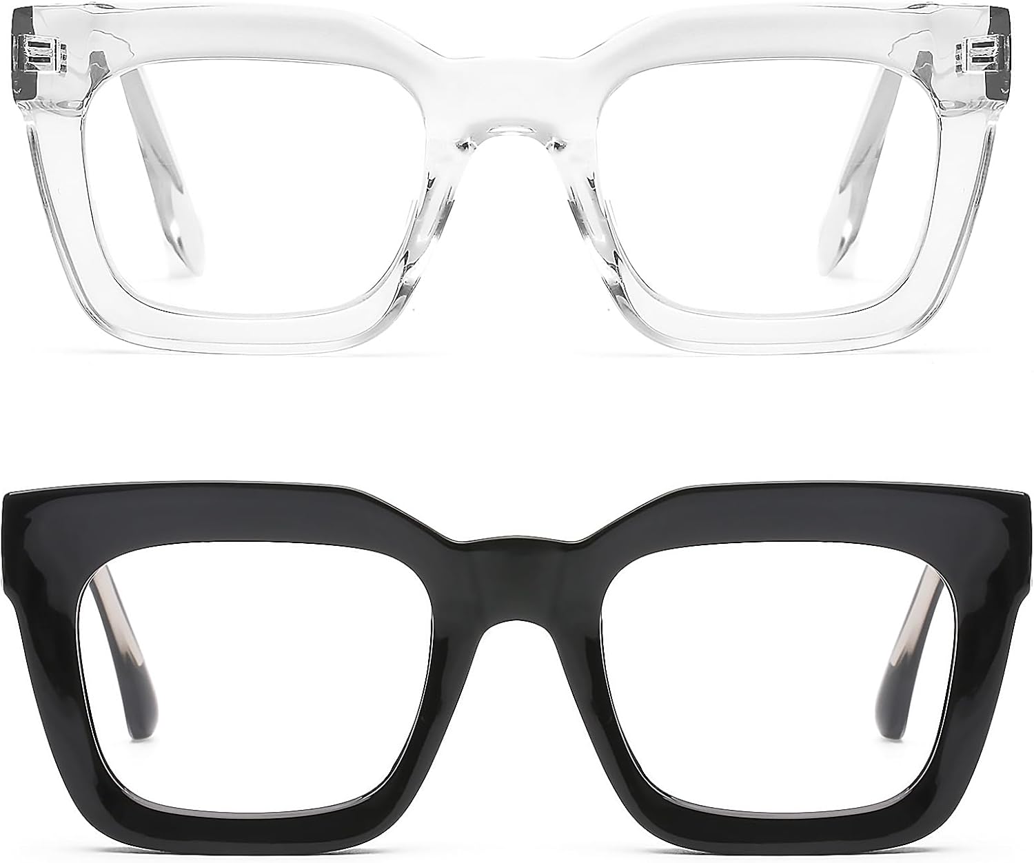 AQWANO Stylish Blue Light Reading Glasses Women, Fashion Oversized Square Designer Readers Computer Eyeglasses