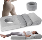 BBL Bed After Surgery for Sleeping – Ergonomic BBL Pillow Designed for Brazilian Butt Lift, High-Density Pressure-Relief Foam, Removable Velvet Cover, BBL Recovery Must Haves (67x22x6.3in)