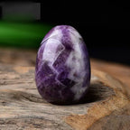 Erliway Natural Amethyst Crystal Eggs for Easter Day, 1.2 x 0.8" Palm Stone Egg, Polished Pocket Worry Gemstones, Crystals for Reiki Balancing Wicca Meditation Energy Anxiety Relax Decor
