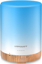 URPOWER 300ml Essential Oil Diffuser Ultrasonic Air Humidifier AUTO Shut Off Aromatherapy Scent Diffuser Night Light 7 Color Changing LED Lights and 4 Timer Settings for Home Office Yoga