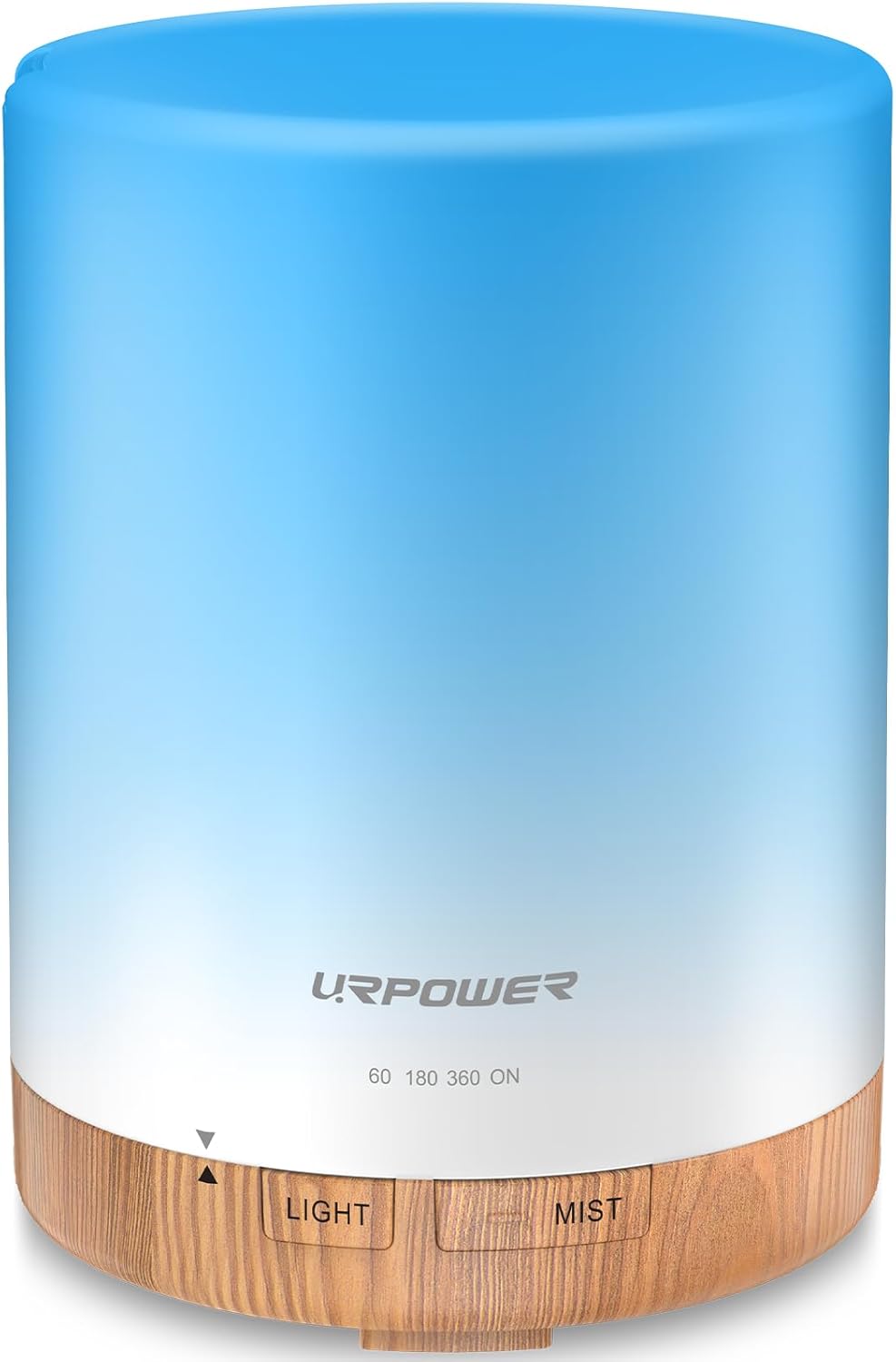 URPOWER 300ml Essential Oil Diffuser Ultrasonic Air Humidifier AUTO Shut Off Aromatherapy Scent Diffuser Night Light 7 Color Changing LED Lights and 4 Timer Settings for Home Office Yoga