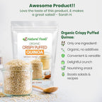 Z Natural Foods Organic Crispy Puffed Quinoa - Real Crisped Quinoa Vegan Superfood - Healthy Quinoa Crisps Snacks for Adults & Kids - Crispy Quinoa Puffs for Baking, Snacks, Yogurts, Gluten-Free, 1 lb