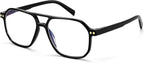 FEISEDY Retro Aviator Reading Glasses Square Readers with Spring Hinge Blue Light Reading Glass for Women Men B0068