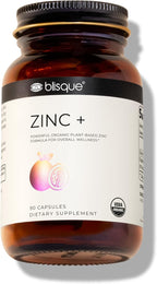 Blisque – Organic Zinc Supplement Sourced from Guava Leaves | for Immune Support, Defense and Boost | with Ginger Extract | 90 Capsules