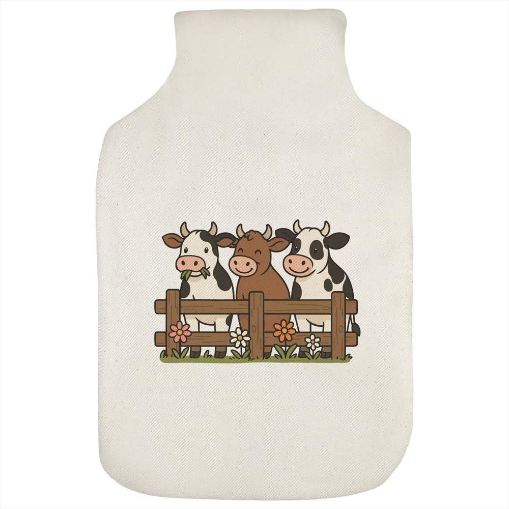 Azeeda 'Cows at Fence' Hot Water Bottle Cover (HW00050312)