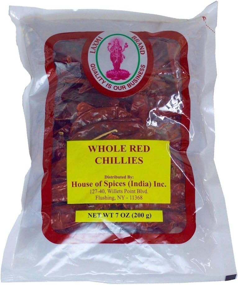 Laxmi Whole Red Chillies for Traditional Indian Cooking - 14oz