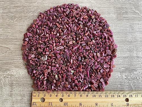WHOLESALE Natural Semi Tumbled Ruby Gemstone Chips, Crushed Mini Crystals, Undrilled Crystal Chips (Ruby, 1 Pound)