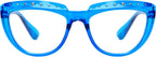 Eyekepper Reading Glasses for Women Rhinestone Readers Oversize Half-Moon Design Eyeglasses - Blue +1.50