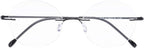 CessBlu Rimless Reading Glasses Round Readers for Men Women (Black) +1.5
