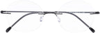 CessBlu Rimless Reading Glasses Round Readers for Men Women (Black) +3.0