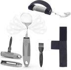 Bendable/Weighted Spoon for Hand Tremors - Adaptive Handicap Utensil for Parkinsons Patients, Curved for Shaking Hands, Liftware Angled Arthritis Aid for Adults, Disabled, Elderly