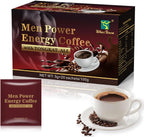 Men's Herbal Energy Coffee-Instant Black Coffee with Maca, Tongkat Ali, Epimedium&Ginseng–Boost Focus, Energy&Stamina–20 Sachets