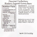 Turquiose Blue Gummy Bears Sugared, 1.3 Pound Resealable Bag, Blue Candy, Blueberry Flavored, The Hampton Popcorn & Candy Company