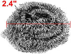 uxcell Stainless Steel Wire Kitchenware Dish Pan Scrubber Pad Cleaning Tool 60mm 6pcs Silver Tone