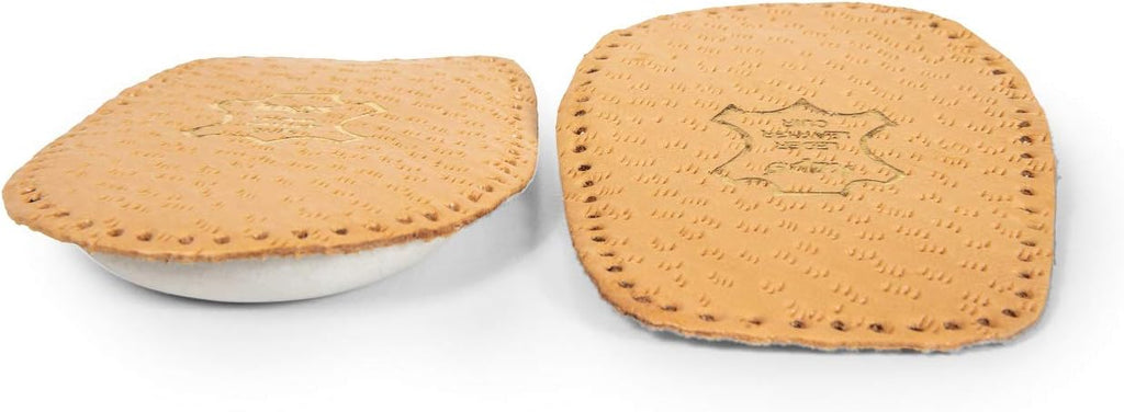 Heel Cushioning Shoe Insoles, Heel Support Cups, Vegetable-Tanned Leather and Soft Latex, Self-Adhesive Backing, Kaps Elflex, Various Sizes, 1 Pair (Women/US 7-9 / EUR 38-40)