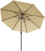 Eurmax USA 10-Year-Non-Fading 10Ft Market Umbrella Outdoor Patio Umbrella Table Umbrella with 8 Ribs,Hand Crank and Ventilation (Sand)