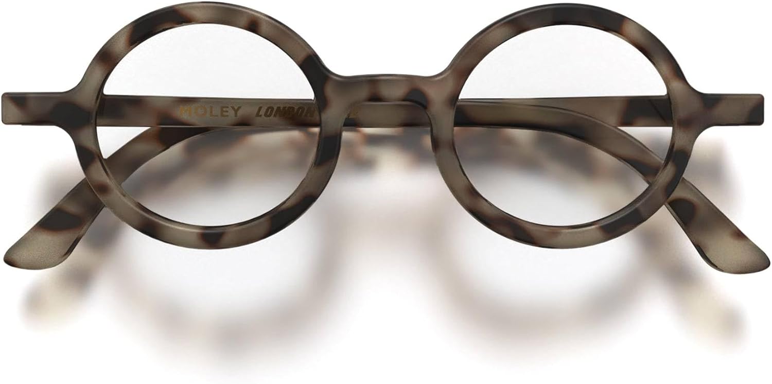 LONDON MOLE® Moley reading glasses | Cool round shaped readers | Men’s Women’s Unisex | Spring hinges