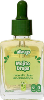 Allways Drops Natural Mojito Mocktail Drops | Sugar-Free, Zero Calories, Monk Fruit Sweetened | Glass Bottle for On-the-Go Hydration | Kids & Adults | 50 Servings